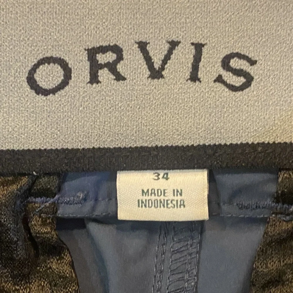 Orvis Quick Dry Stretch Shorts Men's 34 Fishing Hiking blue Performance Cargo